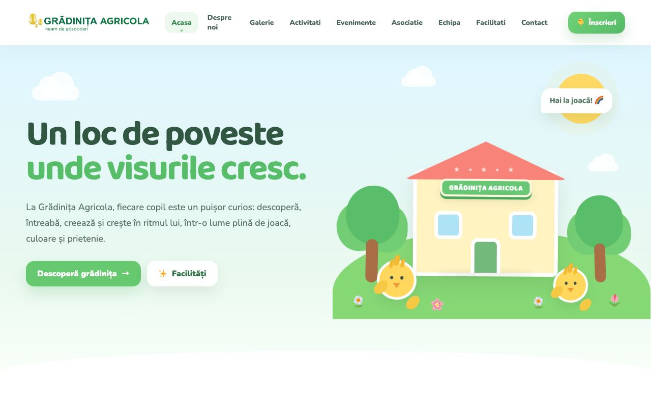 Site realizat de X-IT pentru Grădinița Agricola (gradinita-agricola.ro)