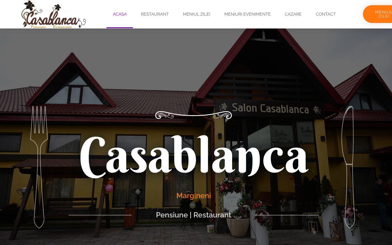 Site realizat de X-IT pentru Restaurant Casablanca Mărgineni, Bacău (pensiunerestaurantcasablanca.ro)